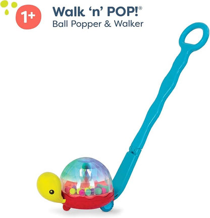 B. Toys - Interactive Baby Walker with Light-Up Ball Popper - 2-in-1 Turtle Push Toy for Crawling & Walking Development - Removable Handle Baby Toys with Glowing Effects for Toddlers 12+ Months