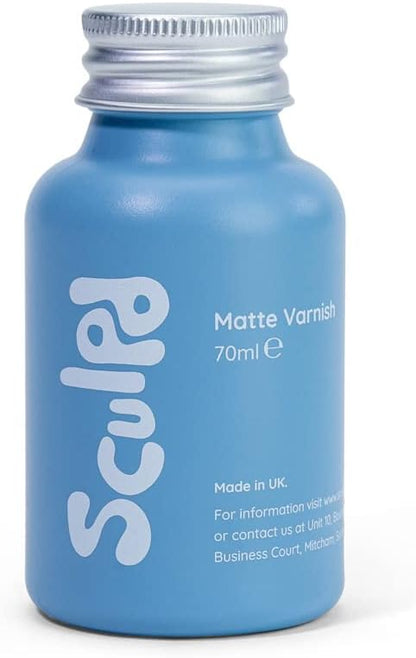 Sculpd Clear Varnish for Air Dry Clay Pottery, Matte Finish Clear Varnish for Pottery and Acrylic Paint, Create Waterproof Pottery from Home, Colourless Scratch Resistant Varnish, 70ml