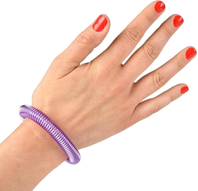 ArtCreativity Neon Spring Bracelets - Pack of 12 Elastic Plastic Wristbands in Assorted Neon Colors - Fun Party Favor, Carnival Prize, Goodie Bag Fillers, for kids and adults