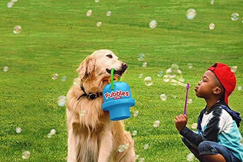 Fubbles Bubbles No-Spill Big Bubble Bucket | Bubbles for Toddlers and Kids of All Ages | Includes Fubbles Bubbles Bucket and 3 Bubble Wands, Made in The USA