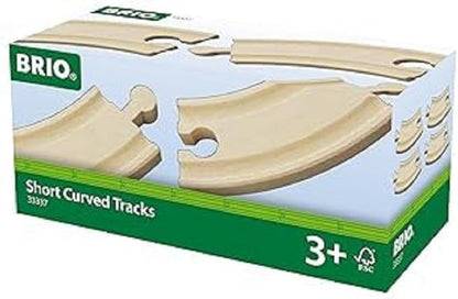 BRIO World 33337 - Premium 4-Piece Short Curved Tracks - Wooden Train Toy Set for Kids & Toddlers | Age 3+ | Versatile & Compatible | FSC-Certified Sustainable Wood | Child ASIN B08J88V5QW