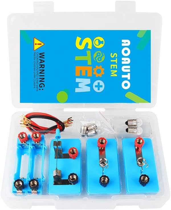 Kids Electricity Circuit Learning Kit,STEM Physics Science Electric Lab Experiments Learning Tool for Kids,Series Circuit & Parallel Circuit Learning