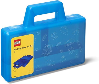 ROOM Copenhagen, Lego Sorting Box to-Go - Travel Case with Organizing Dividers - Blue