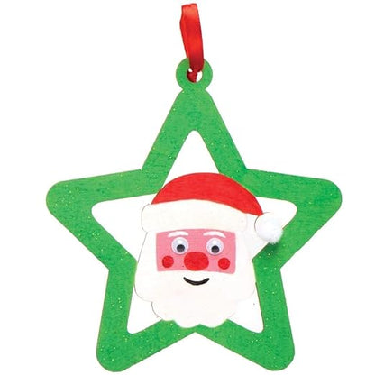 Baker Ross AX415 Star Wooden Ornament Kit - Pack of 10, Christmas Tree Ornaments for Creative Art and Craft Activities to Paint and Decorate