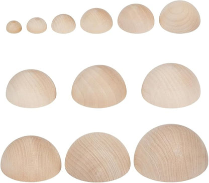 BENECREAT 12 Pcs Clay Pottery Bowl Press Tool, 12 Sizes Wooden Ceramic Top Tools, Pottery Molds Half Round Pottery Tools Set for Making Pottery Bowls, Plates and DIY Gifts
