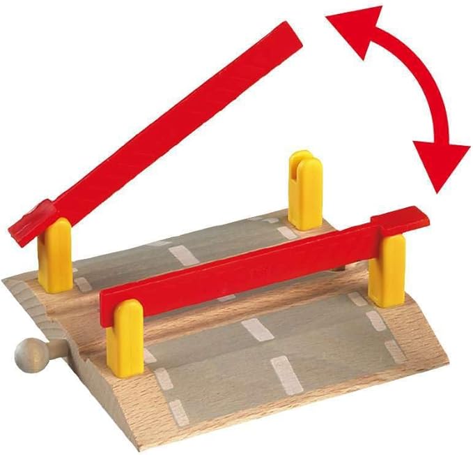 BRIO World 33388-4 Piece Railway Crossing Set | Fun and Interactive Wooden Train Accessory for Kids | Enhances Creativity and Motor Skills | FSC-Certified Eco-friendly Toy for Ages 3 and Up