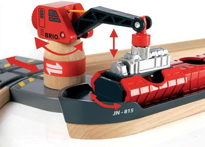 BRIO World 33052 Deluxe Railway Set | Comprehensive Wooden Train Toy Set for Kids Age 3 and Up | FSC Certified Eco-Friendly Toy | Exciting Harbor and Metro Scenes