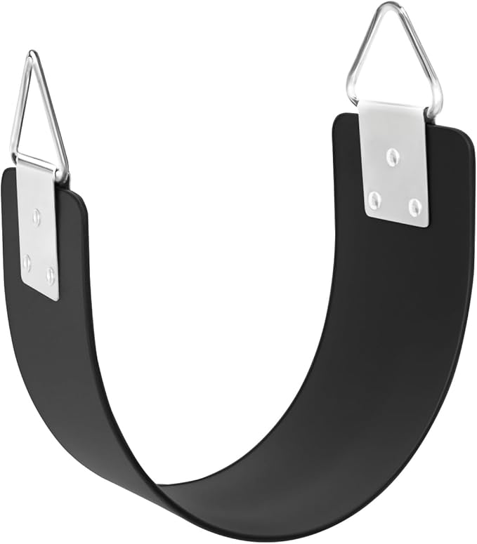 Swing Seat with Metal Triangle Ring 30.4 x 5.9 Inch, Heavy Duty Swing Set Replacement Accessories for Kids & Adults Outdoor, Playground,Trees, Backyard- Black(Support 300LB)