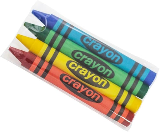 Lucky Art 40 Sets of 4 Packs (160 count) Large Size Crayons - Mini Crayon Packs Non-Toxic Crayons; Crayons in bulk for Kids Party Favors, School Supplies for Teachers & Travel Crayons