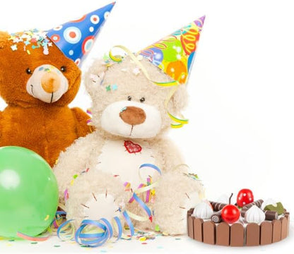 Hey! Play! Birthday Cake-Kids Wooden Magnetic Dessert with Cutting Knife, Fruit Toppings, Chocolate and Vanilla Swirls-Fun Pretend Play Party Food