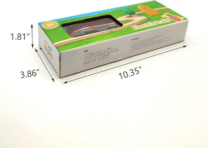 Battery Operated Trains for Wooden Train Track Set Locomotive with Light for Toddlers 3 4 5 Year Old Boys Red High Speed Magnetic Couplings with Passengers(Without Battery)