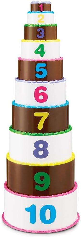 Learning Resources Stack and Count Layer Cake - 10 Pieces, Ages 18+ months Toddler Learning Toys, Early Stacking and Counting Skills for toddlers