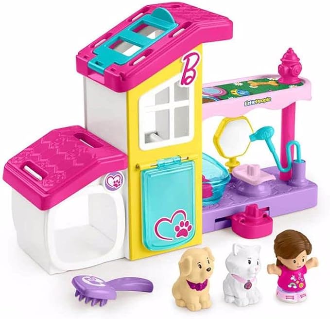 Fisher-Price Little People Barbie Toddler Toy Play and Care Pet Spa Playset with Music & Sounds for Pretend Play Kids Ages 18+ Months