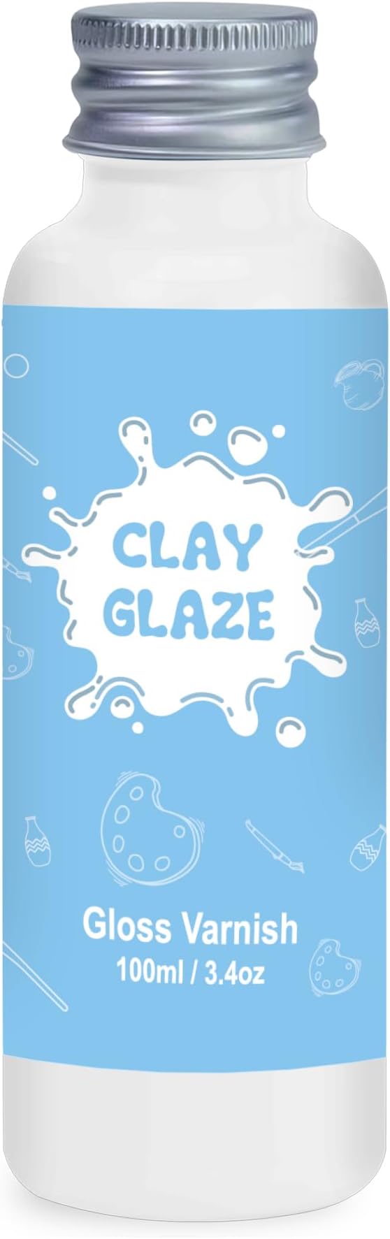 100ml Air Dry Clay Varnish，Air Dry Clay Sealant for Airdry Clay，Air Dry Clay Glaze Can Not Only Used to Prevent Clay Cracking, Scratches, and Wear,It Can Also Having a Glossy Glaze Effect (Gloss)