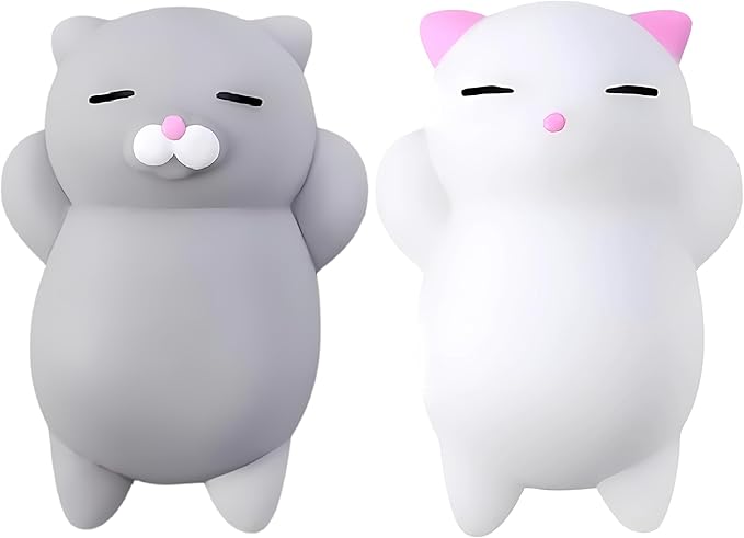Nutty Toys Squishy Cat Set - 2" Soft Silicone Kawaii Kitties, Top Stress Relief Toy 2026, Unique Kids & Adults Egg Filler Gift Idea, Best Teenage Girl, Teen Boy & Tween Easter Basket Stuffers Present