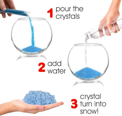 ArtCreativity Growing Snow Crystal Test Tubes, Set of 4, Science Kit for Kids, Snow Experiment Set, Educational STEM Toys for Boys and Girls, Unique Birthday Party Favors for Children