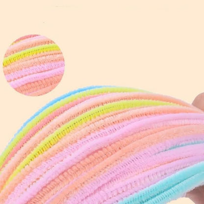 300 Pcs Thick Pipe Cleaners Craft Supplies 3 Assortment Pastel Pink,White,Green Color Chenille Stems for Art and Craft Projects Creative DIY Decorations,Gifts for Mom (Lily color-300pcs)