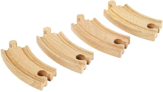 BRIO World 33337 - Premium 4-Piece Short Curved Tracks - Wooden Train Toy Set for Kids & Toddlers | Age 3+ | Versatile & Compatible | FSC-Certified Sustainable Wood | Child ASIN B08J88V5QW