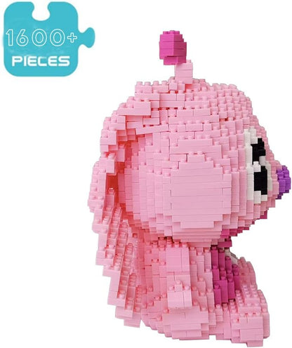 Building Bricks 1600+ Pieces Set - Classic Cartoon Characters Building Blocks - Mini Building Block for Boys Girls & Adults (Pink)