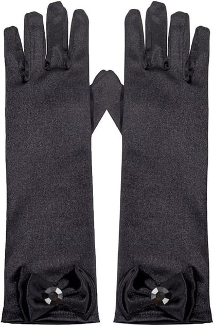 Girls Wednesday Costume Dress up Accessories for Girls Wednesday Gloves Tiara Crown Necklace Wand Earrings Bracelet Ring Kids Halloween Cosplay Accessories Christmas Gifts Set