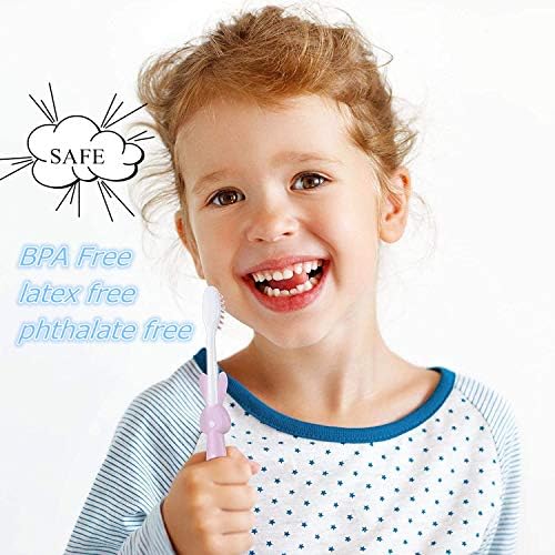 Patelai 12 Pcs Toddler Toothbrush for Age 2+, Children Disposable Manual Toothbrush Bulk with Suction Cup for Upright Storage, Soft Individually Kids Toothbrush Set with Dust Covers