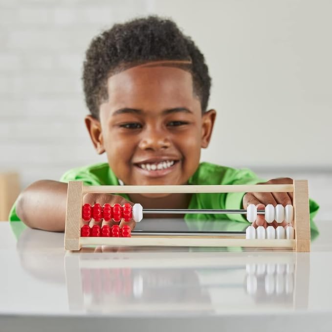 hand2mind 20 Bead Wooden Sensory Rekenrek, Abacus for Kids Math, Math Manipulatives Kindergarten, Counting Rack for Kids, Counters for Kids Math, Educational Toys for Elementary Kids (Set of 1)