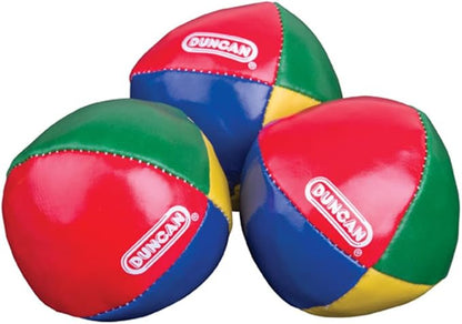 Duncan Juggling Balls - [Pack of 3] Multicolor, Vinyl Shells, Circus Balls with 4 Panel Design, Plastic Beans