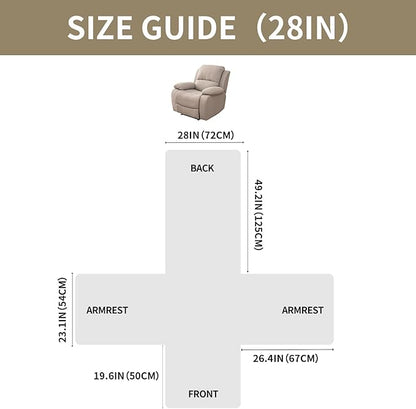 Easehomey 100% Waterproof Recliner Chair Covers, Non Slip Oversized Reclining Cover, Cover Furniture Protector Washable Chair Cover with Pocket,Elastic Straps for Kids,Pets,Dogs(Khaki,28")