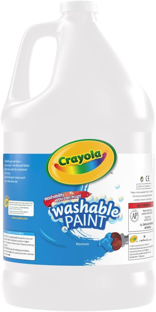 Crayola Washable Paint (1 Gallon), White Paint, Bulk Classroom Supplies for Teachers, Washable Paint for Kids, Nontoxic, 3+