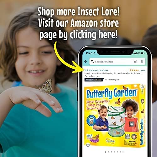 Insect Lore Butterfly Garden Home School Kit | Live Cup of Caterpillars | Ultra-Clear Observation Dome | Fold-Out Life Cycle Panel | STEM Butterfly Journal | Raise Painted Lady Butterflies