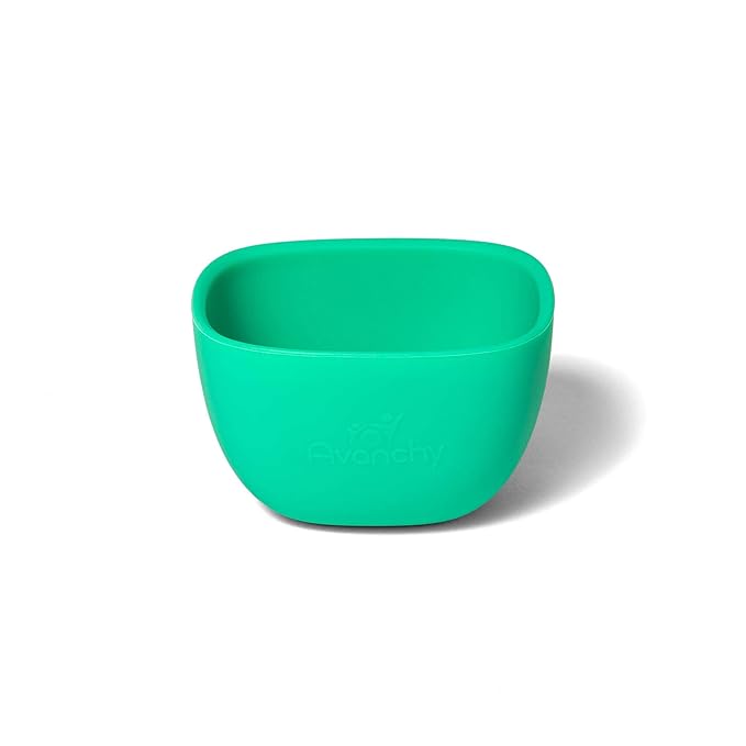 Avanchy Baby Bowls Silicone MINI Prep Bowl Set for Babies Kids Toddler for Feeding Food 4 oz, Green