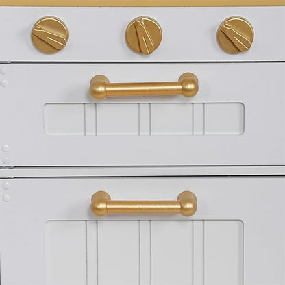 Wooden Toddlers Kitchens Playsets with 6pcs Cooking Kitchen Sets|Kids Play Kitchens with Cooking Pans,Pots,Stove&Sink|Mini Baby Kitchen Toys with Lights&Sounds for Kids Ages 1+Boys Girls…