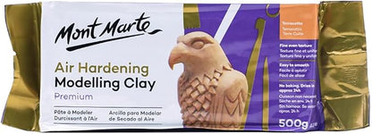 Mont Marte Terracotta Color Air Hardening Modeling Clay 500g (1.1lb). Terracotta Color Air Dry Clay with Drying Time of Approximately 24 Hours. Suitable for Sculptors and Modelers of All Skill Levels.