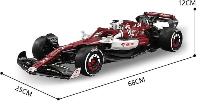 CaDA C64005w Alfa Romeo F1 Race Car C42 Building Blocks Set, 1868 PCS 1: 8 MOC Creative Building Blocks, Excellent Racer Model and Collection STEM Gift for 8+ Kids Teens and Adults