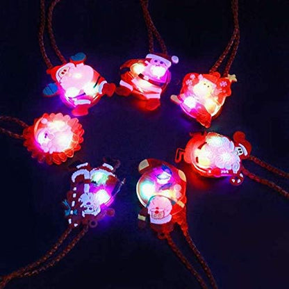 Atonofun Christmas Party Favors for Kids Light Up Christmas Gift Flash Rings Necklaces Bracelets 42 Pack Christmas LED Toys Glow in the Dark Christmas Party Supplies for Christmas Stocking Stuffers