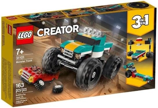 LEGO Creator 3in1 Monster Truck Toy 31101 Cool Building Kit for Kids (163 Pieces)