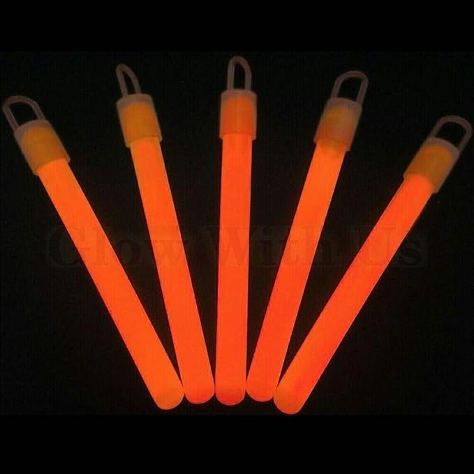 Glow Sticks Bulk Wholesale, 50 4” Orange Glow Stick Light Sticks. Bright Color, Kids Love Them! Glow 8-12 Hrs, 2-Year Shelf Life, Sturdy Packaging, GlowWithUs Brand