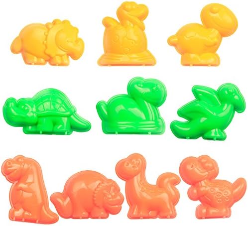 Animal Sand Molds & Tools Kit (36 Pcs) - Works with All Other Play Sand Brands - Includes: 10 Dinosaurs, 10 Animals & 12 Beach Molds, & 4 Tools - Sand Not Included