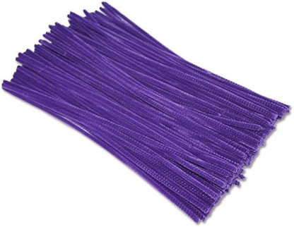 300 Pcs Thick Pipe Cleaners Craft Supplies 3 Assortment Pastel Macaron Purple Green Color Chenille Stems for Art and Craft Projects Creative DIY Christmas Decorations (Purple&Yellow&Green-300pcs)