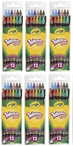 Crayola Twistables Colored Pencils, No Sharpening Needed, 12 Count (Pack of 6) Total 72 Pencils