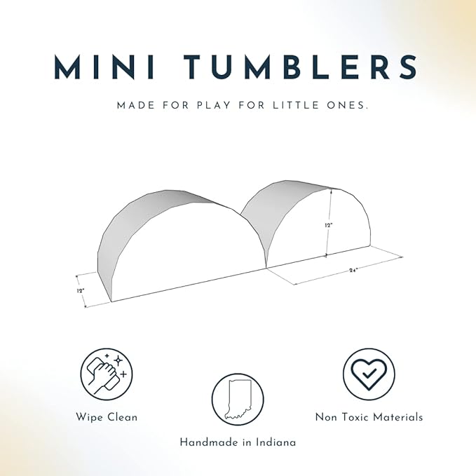 Foamnasium Mini Tumbler Set, Indoor Foam Playset, 2 Piece Soft Toddler and Active Kids Play Foam Climber for Balancing, Crawling, Climbing, Sliding and Jumping, Made in The US, Enhanced Marigold