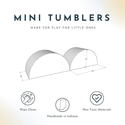 Foamnasium Mini Tumbler Set, Indoor Foam Playset, 2 Piece Soft Toddler and Active Kids Play Foam Climber for Balancing, Crawling, Climbing, Sliding and Jumping, Made in The US, Enhanced Marigold