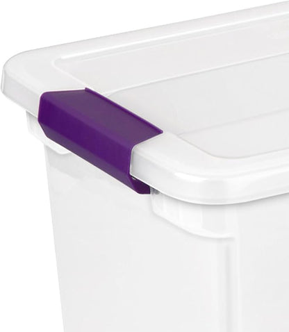 Sterilite 12-Pack 27 Quart ClearView Latch Box, Stackable Organizer Bins with Latching Lids - Clear Plastic Organization Containers for Closet, Bedroom, Shelving Units and Everyday Home Storage