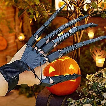 Halloween Articulated Fingers,Articulated Finger Extensions with Flexible Joints,Claw Gloves for Party Dress Cosplay Costume Props Black