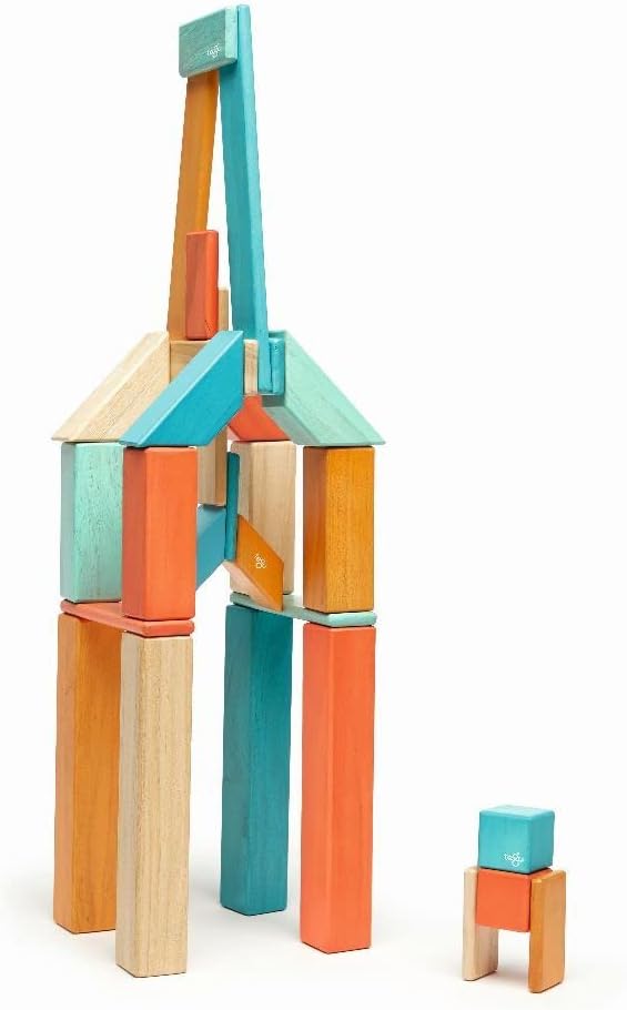42 Piece Tegu Magnetic Wooden Block Set, Sunset, 1-99 years old