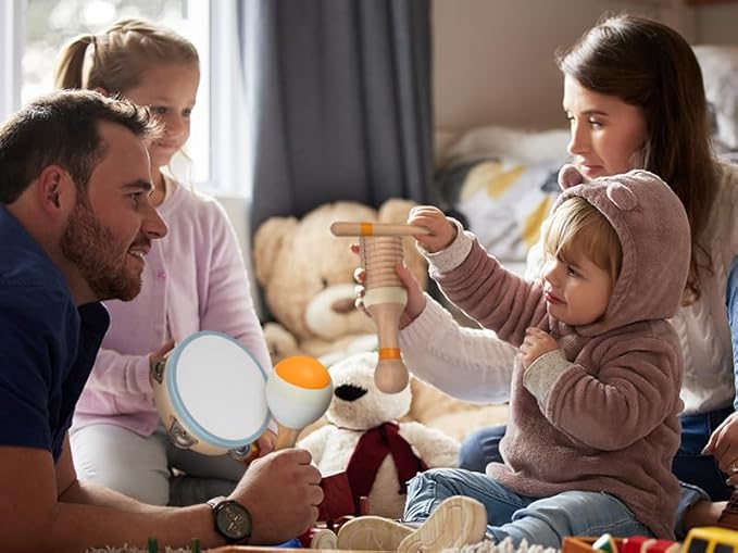 Stoie's Wooden Musical Instruments for Toddlers, Montessori Music Toys for Kids, with Xylophone, Tambourine and Maracas, Educational Development and Creativity, Baby Musical Instruments