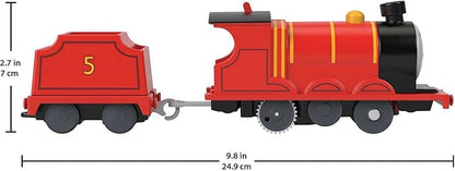 Thomas & Friends Motorized Toy Train James Battery-Powered Engine with Tender for Preschool Pretend Play Kids Ages 3+ Years