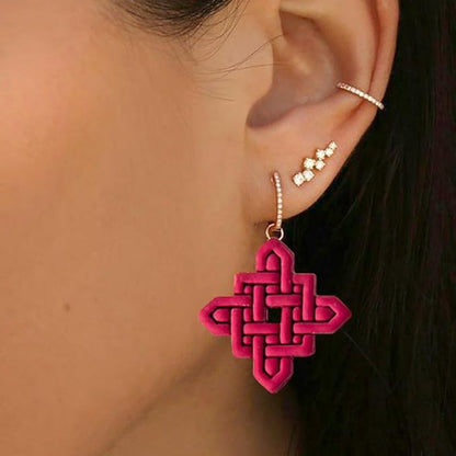 6 Pcs Chinese Style Polymer Clay Cutters,Retro Boho Flower Texture Polymer Clay Earrings Polymer Clay Molds Vintage Geometry Line Clay Earring Cutters for DIY Craft Jewelry Clay Earring Making Kit