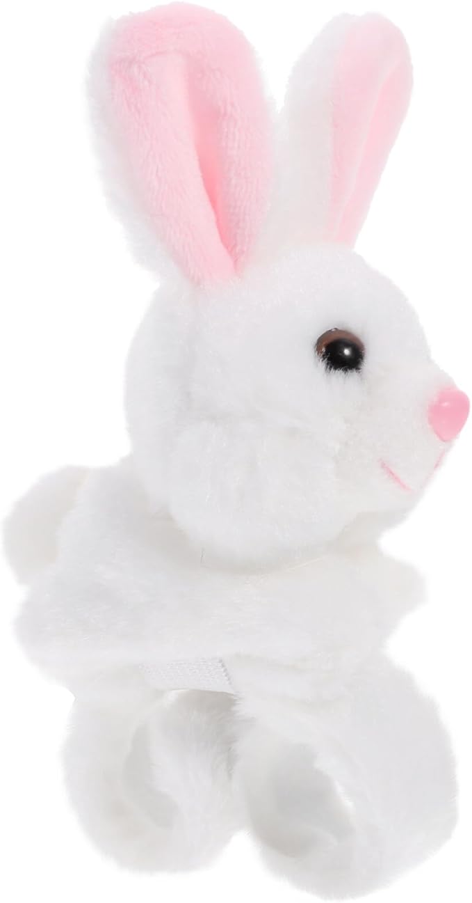 Animals Slap Bracelet Rabbit Slap Bracelet Plush Stuffed Animal Hugger Snap Wristband Plush Rabbit Toy for Kids Party Favors
