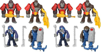 Fisher-Price Imaginext Preschool Toys Boss Level Army Pack 9-Piece Monkey & Gorilla Figure Set for Pretend Play Ages 3+ Years (Pack of 2)